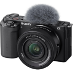 Sony Alpha ZV-E10 - APS-C Interchangeable Lens Mirrorless Vlog Camera Kit - Black, ZVE10KB